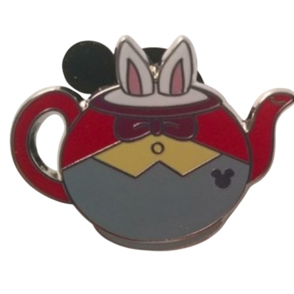 Disney Jewelry - Disney Pin Alice in Wonderland Teapot White Rabbit DLR Hidden‎ Mickey 102285